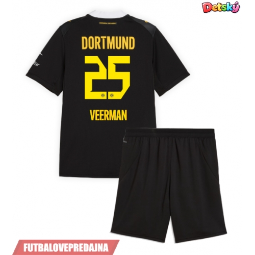 Lacne Dětský Futbalové dres Borussia Dortmund Joey Veerman #25 2026-27 Krátky Rukáv - Preč (+ trenírky)